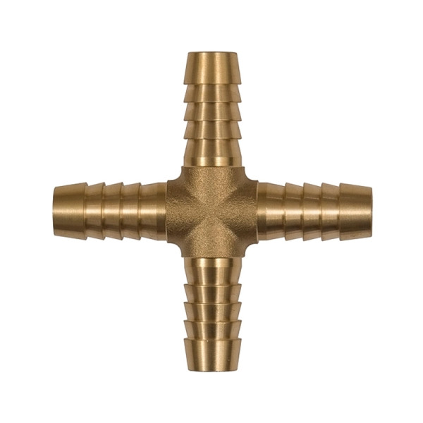 Riegler Kreuz-Schlauchverbindungsstutzen, für Schlauch LW 5 mm, Messing, 134512