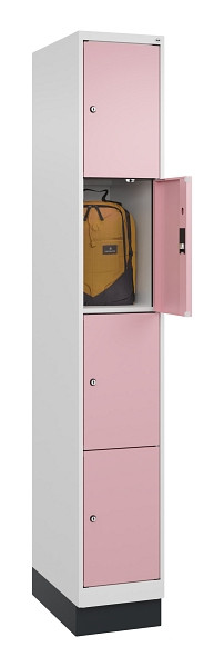 C+P Schließfachschrank Evolo PLUS, mit Sockel, 4 Fächer, 1950x300x500mm, 9016/30, 049020-104 S10018