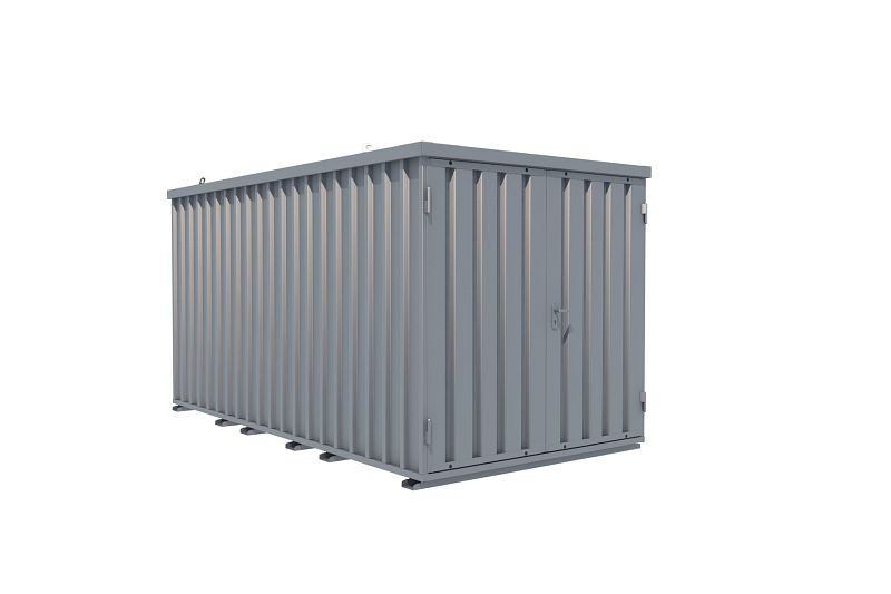 BOS Schnellbaucontainer 4x2 m, 2-flügelige Tür auf der 2 m-Seite, mit Kondenswasser-Stop-Beschichtung, SC3000-4x2-SZ+AKW-4x2