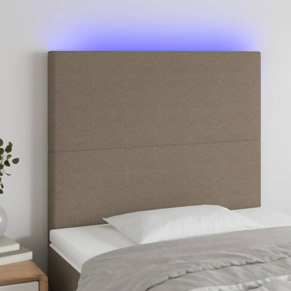vidaXL LED Kopfteil Taupe 100x5x118/128 cm Stoff, 3122138
