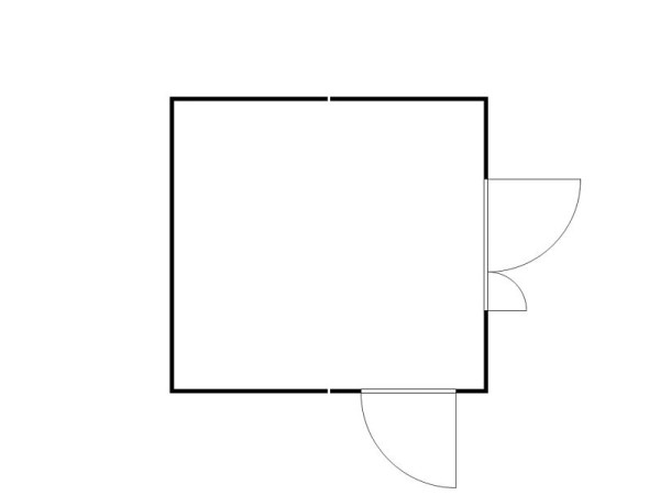 FLADAFI Materialcontainer-Kombination, IC Pro 1440, isoliert, Holzfußboden, Doppelflügeltür asymmetrisch auf der 4 m Seite, Einflügeltür, F2222400710-F911