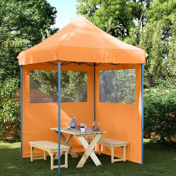 vidaXL Partyzelt Faltbar Pop-Up mit 2 Seitenteilen Orange, 4004993