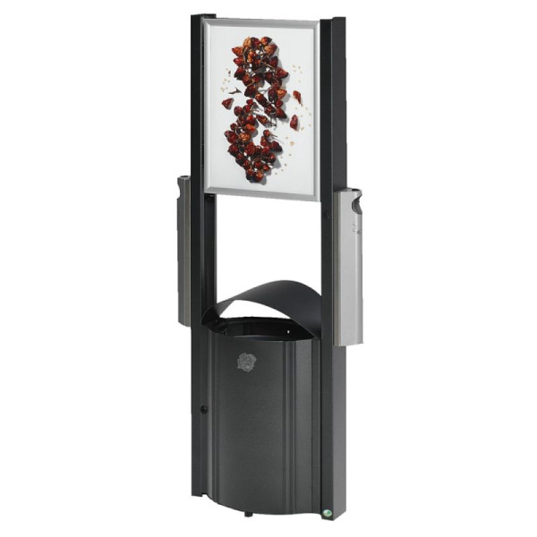 Stein HGS Abfallbehälter -Cubo Paco-, mobil mit Werbeflächen, 1834200x580x350mm, 15923