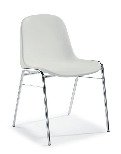 Deskin Schalenstuhl HIP, Kunststoff, 4-Fuß Gestell verchromt, Polyamidschale, Farbe hellgrau, 360328