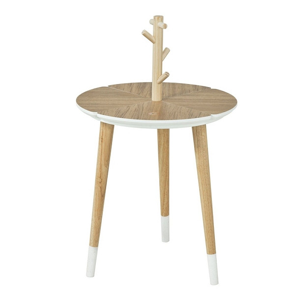 SoBuy Couchtisch mit Tastenhalter Holzfarbe 40x40x66 cm, Modern, FBT38-WN