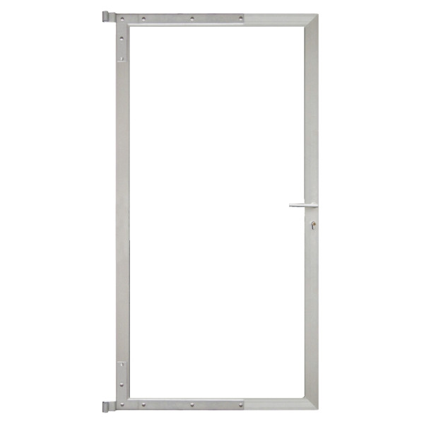 T&J Aluminium Torrahmen für Steckzaunserien, SILBER, 90 x 173 cm, Bausatz ohne Füllung, inkl. Beschlägen, Schloss und Drücker, 44821