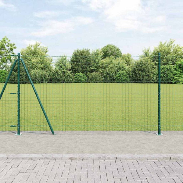 vidaXL Zaun mit Pfosten Grün 1.2 x 10 m Stahl, 3350805