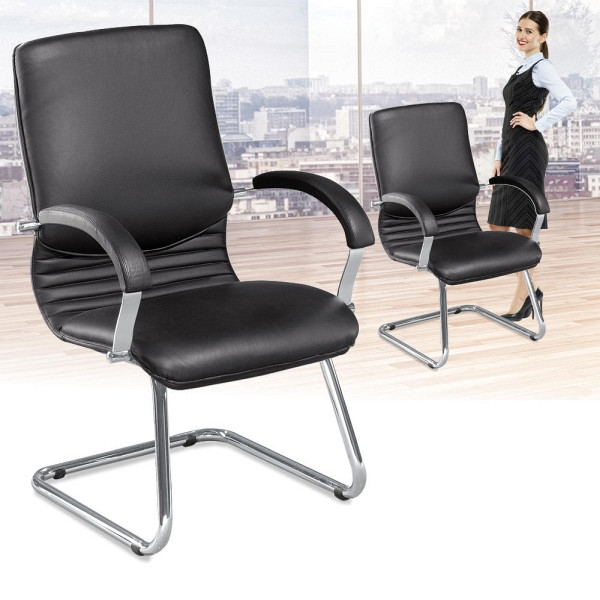 Deskin Besucherstuhl SICURO, Schwarz, 510 x 430 x 1040 mm, 134435