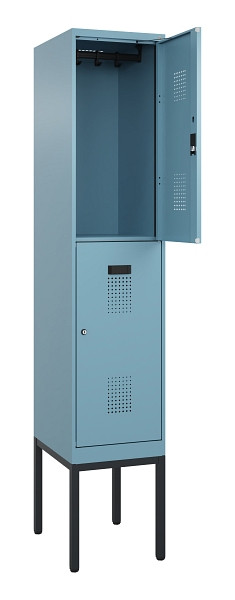 C+P Doppelstock-Spind Evolo PLUS, Gestell, 2 Fächer, 2120x400x500mm, 0010/0010, Zylinderschloss, 0493307-12 S10048