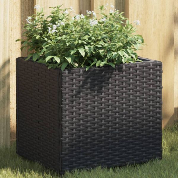 vidaXL Pflanzkübel 2 Stk. Schwarz 36x30x32 cm Poly Rattan, 3210531