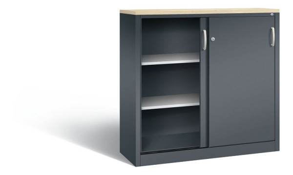 C+P Sideboard mit Schiebetüren Acurado, H1200xB1200xT400mm, Farbe: Anthrazitgrau, Bügelgriff, 3 OH, 2047-1200 S10413
