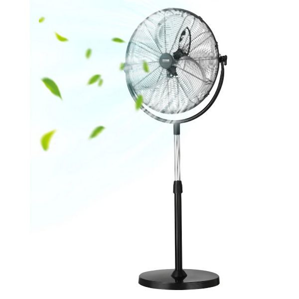 VEVOR Standventilator 560mm Ventilator 3 Gang 115-147cm höhenverstellbar, GYLSFS18INCH5M9B4V2