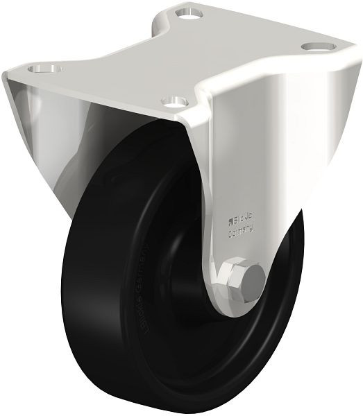 Blickle BX-PHN 100G Hitzebeständige Edelstahl-Bockrolle mit Anschraubplatte, Phenolharz, Schwarz, 607234