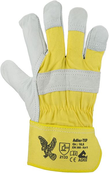 ASATEX Rindnarbenleder-Handschuh, gefüttert, ausgesuchte Qualität, Stulpe, Farbe: naturfarben/gelb, VE: 72 Paar, ADLER-TOP9