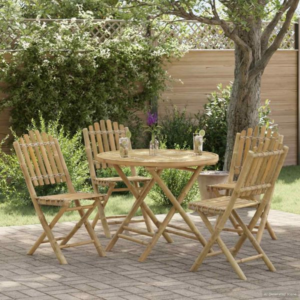 vidaXL Gartentisch Natur 80 x 70 cm Bambus, 42028079