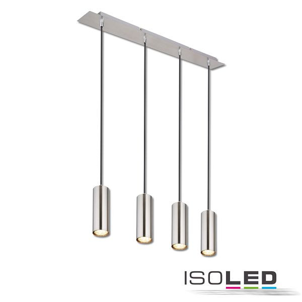 ISOLED Hängeleuchte nickel matt, 4xGU10 Fassung, ohne Leuchtmittel, 115002