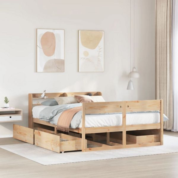 vidaXL Massivholzbett ohne Matratze 160x200 cm Kiefernholz, 3307116