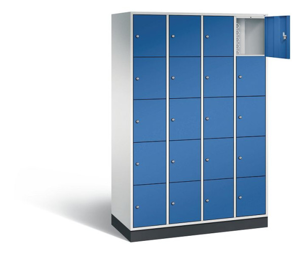 C+P Schließfachschrank Intro, H1950xB1220xT490mm, Farbe: Lichtgrau / Enzianblau, 8570-401 S10013