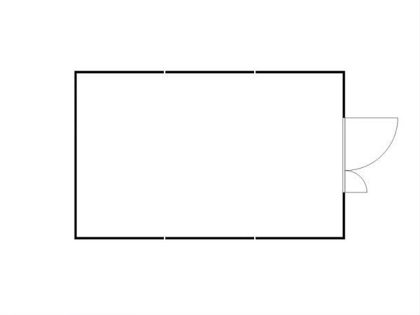 FLADAFI Materialcontainer-Kombination MC 1460, verzinkt, zerlegt, ohne Boden, Doppelflügeltür (asymmetrisch) auf der 4 m Seite, F14630201