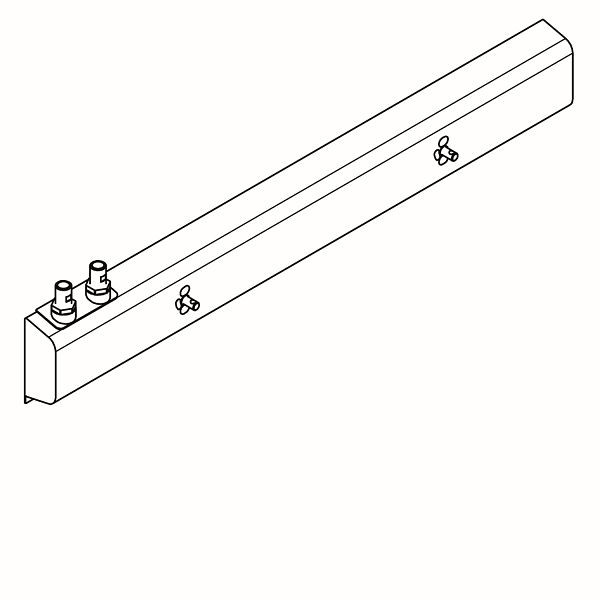 KWC Armatureneinheit, Edelstahl, Wandmontage, 2 Waschplätze, 1200 mm, Wasseranschluss von oben links, 2030072332
