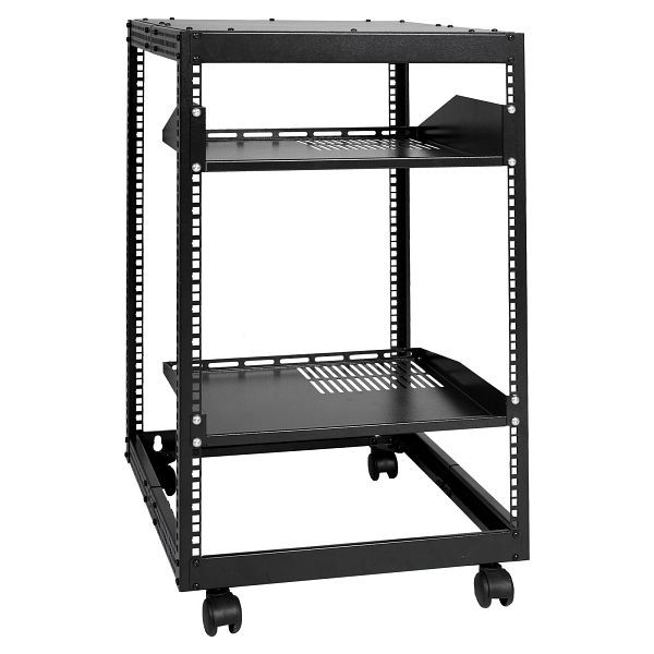 VEVOR 15U-Server-Rack mit offenem Rahmen, 15''-40'' verstellbare Tiefe, freistehender, wandmontierter Netzwerk-Server-Rack, 4-Pfosten, KFSJJH15U2340IWPXV0