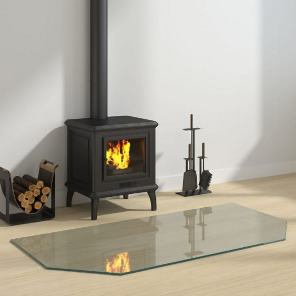 vidaXL Kaminofen Glasplatte Sechseck 120x60 cm Abmessung, 324138