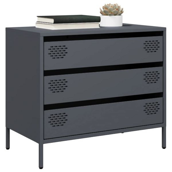 vidaXL Sideboard Anthrazit 68x39x58,5 cm Kaltgewalzter Stahl, 851294
