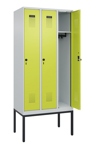 C+P Spind Evolo PLUS, Gestell, 3 Abteile, 2120x900x500mm, 7035/0024, Verschluss Drehriegel, Ablageböden 3, 0490307-30 S10015