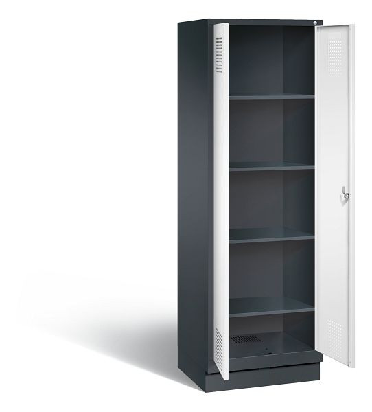 C+P Wäsche-Spind Evolo, H1800xB610xT500mm, Farbe: Schwarzgrau / Verkehrsweiß, 48222-20b S10141