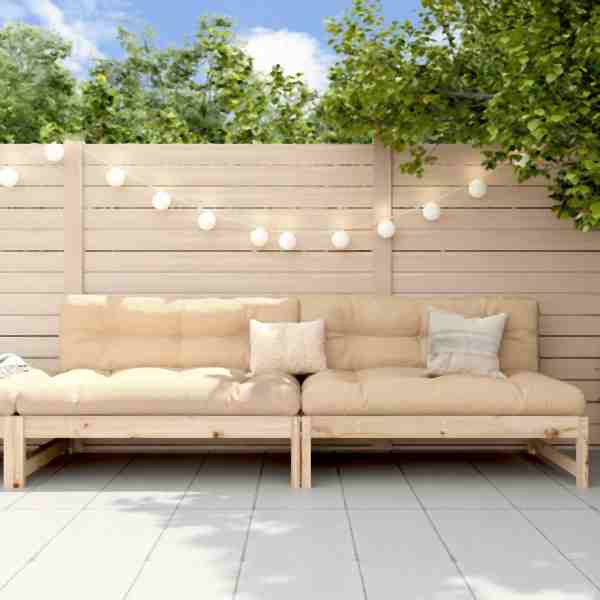 vidaXL Garten-Mittelsofas 2 Stück 120x80 cm Massivholz Kiefer, 825716