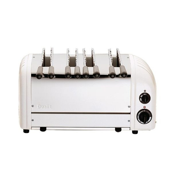 Dualit Sandwichtoaster 41034 weiß 4 Schlitze, patentierte ProHeat-Elemente, Toastbrot, Brötchen, E977, 0619743410382