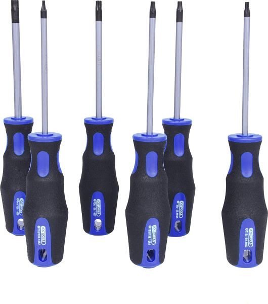 KS Tools ERGOTORQUEplus Schraubendreher-Satz, 6-teilig, Torx mit Bohrung, 159.0040