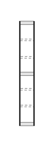 Kerkmann Büro-Regal Progress 2000, T 400 x H 2600 mm, schwarz/lichtgrau, 50209715