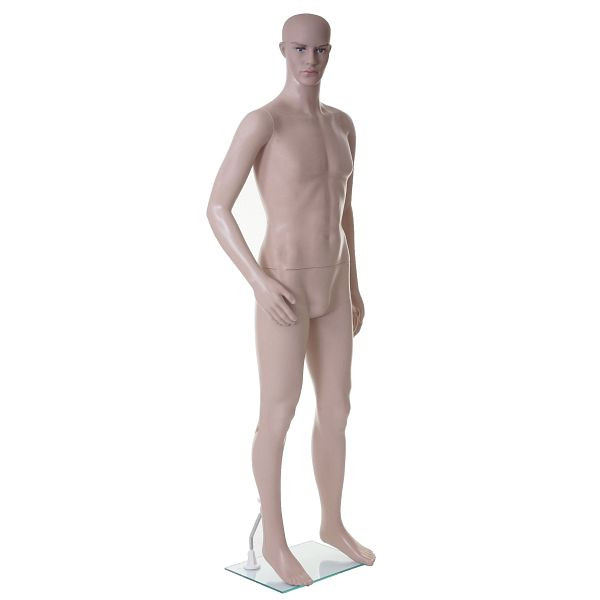 Mendler Schaufensterpuppe HWC-E37, männlich Mann Schaufensterfigur Puppe Mannequin Schneiderpuppe, lebensgroß beweglich 185cm, 65491