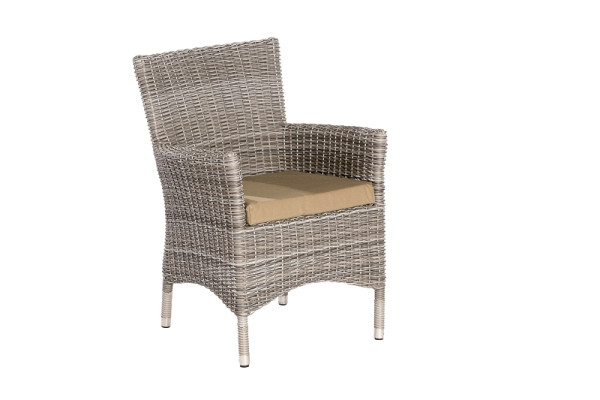 Merxx Teneriffa Sessel, 2er Set, inkl. Kissen, Beine abmontierbar, grau/beige, Aluminiumgestell mit Kunststoffgeflecht, 50609-257