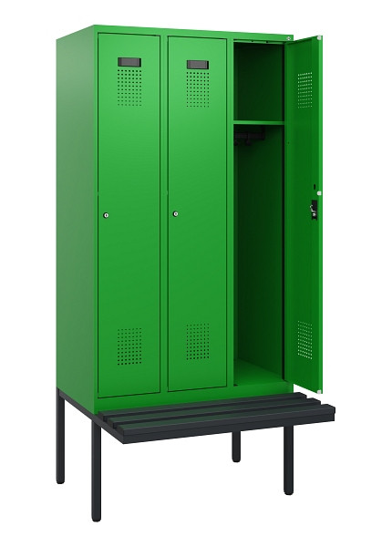 C+P Spind Evolo PLUS, 3 Abteile, 1950x900x815mm, 6037/6037, Zylinderschloss, Material Sitzfläche Kunststoff, 0490405-30 S10107
