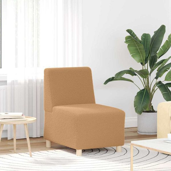 vidaXL Sessel Beige 55 cm Stoff in Lammwolloptik, 4108507