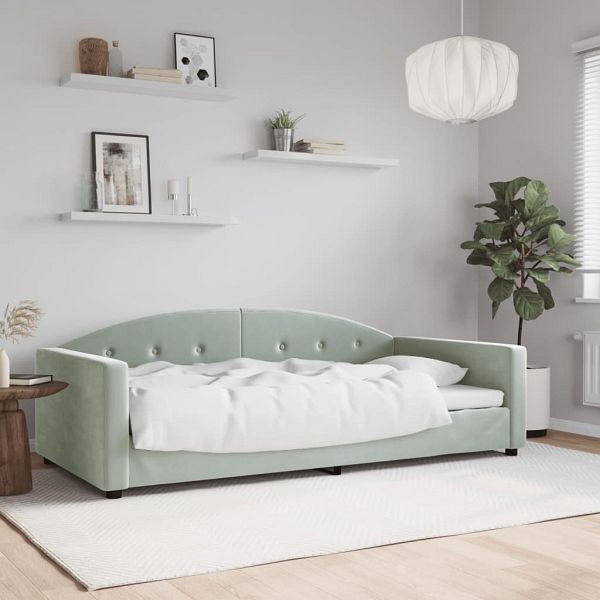 vidaXL Tagesbett Hellgrau 100x200 cm Samt, 354143, 8720845954383