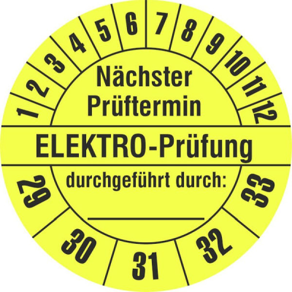 Stein HGS Prüfplaketten o. Jahresfarbe (5 Jahre), Nächster Prüftermin, Ø 30 mm, 2029-2033, 31.c7057-29
