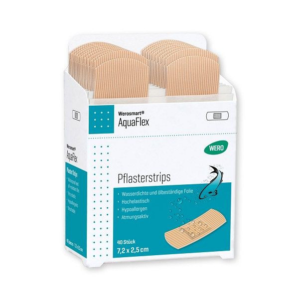 WERO Werosmart AquaFlex Pflasterstrips, 7,5 x 2,5 cm, VE: 40 Stück, 170215
