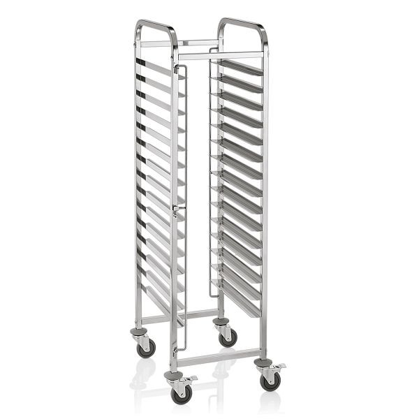 WAS Abräumwagen für Backbleche 60 x 40 cm, 47 x 62 x, 174 cm, Edelstahl, 1954600