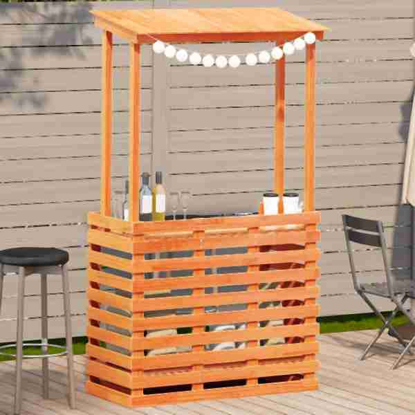 vidaXL Gartenbar mit Dach Braun 112,5x57x195,5 cm Massivholz Kiefer, 844641
