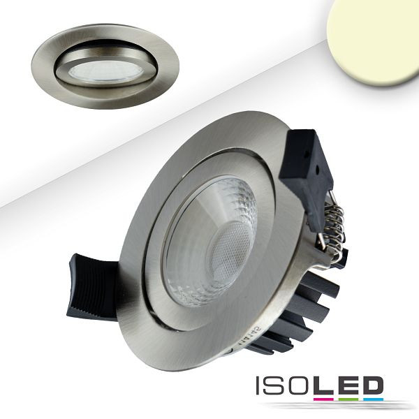 ISOLED LED Einbaustrahler, silber, 8W, 60°, rund, warmweiß, IP65, dimmbar, 114146