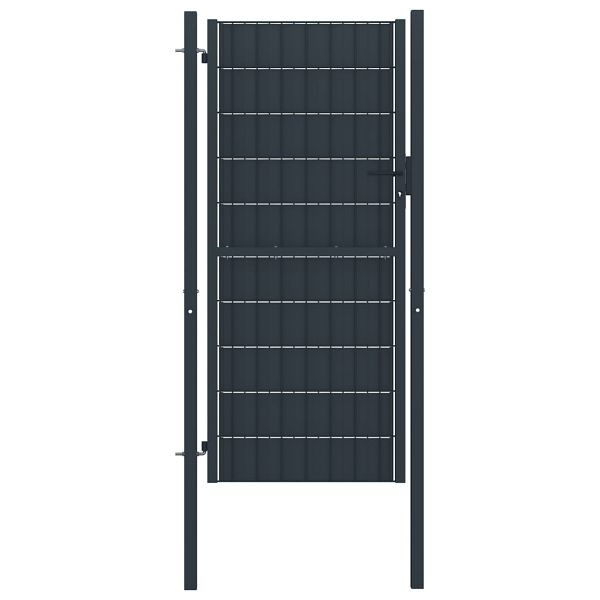 vidaXL Zauntor PVC und Stahl 100x164 cm Anthrazit, 145235