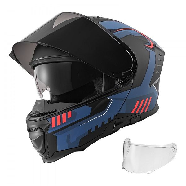 VEVOR Klapphelm mit Doppelvisier XL, ECE 22.06, Motorradhelm für Erwachsene, Fach für Bluetooth, herausnehmbares Futter, JMKXLMDSSCZYVWHKZ001V0