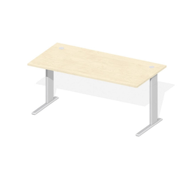 Deskin Schreibtisch Comfort M MULTI M, Ahorndekor, Gestell Alusilber, B 1600 x T 800 x H 640 - 820 mm, 219681