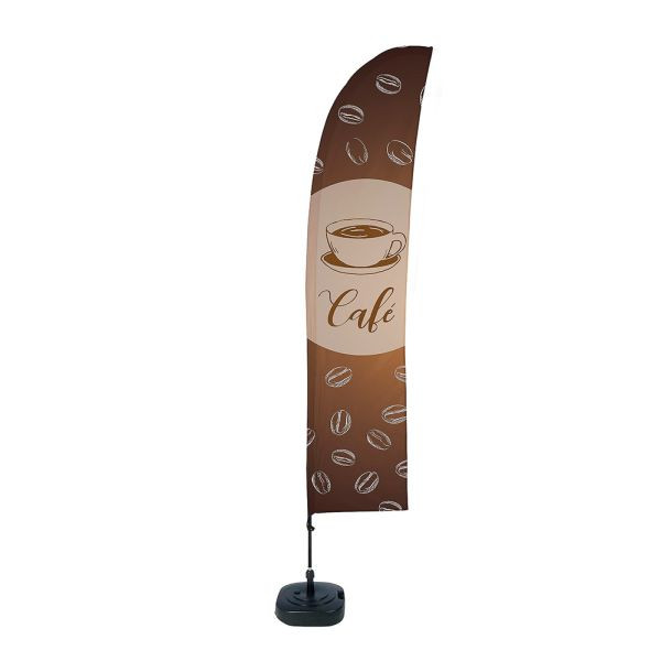 Showdown Displays Beach Flag Budget Wind Komplettset Kaffee Französisch, BFBL-WT21-17-I514