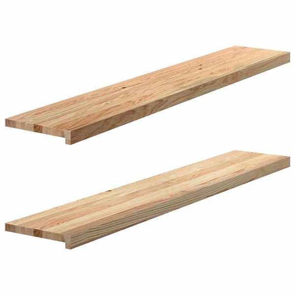 vidaXL Fensterbänke 2 Stück Unbehandelt 140x25x2 cm Massivholz Eiche, 4009107