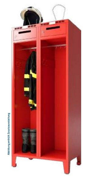 Eurobox Feuerwehrschrank, Combi, Lochung k / Helmhalter l / Tür j1, 2.020 x 300 x 500 mm, 1 Abteil, 2010-030100