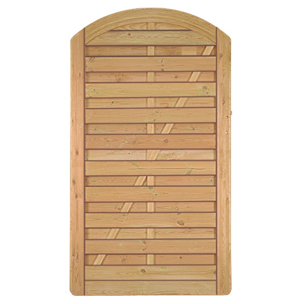 T&J Avantgarde-Serie Bogen Tor, 100 x 180/160 cm, kdi-grün, inkl. Schloss, 90 mm Dornabstand, 23918